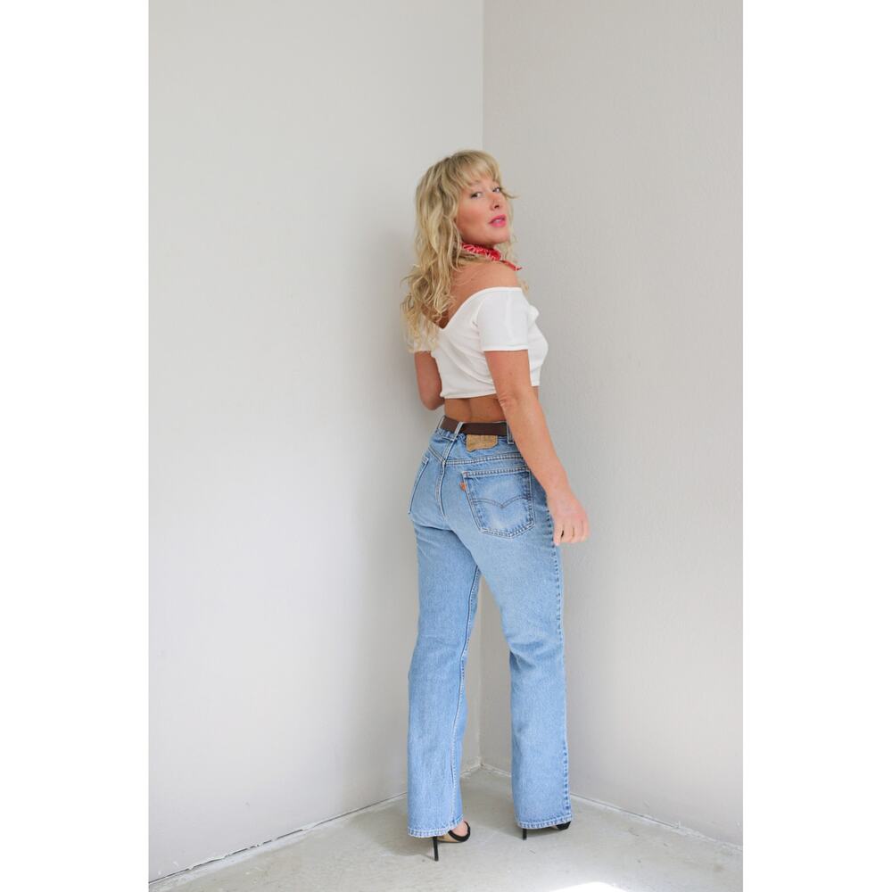 1980's Vintage Levi's 517 Boot Cut Orange Tag Jeans Women's SM MD 32" 33" Waist - Picture 6 of 10